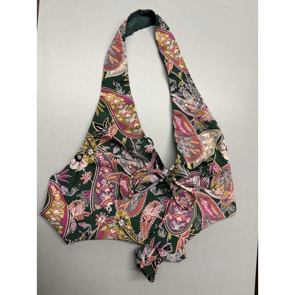 Princess Polly Paisley Halter Crop Top Y2K Tie Festival Coachella Boho Sz 2